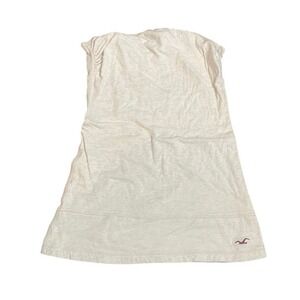 Hollister‎ Womens Cream Heathered Strapless Tube Top Small Embroidered Logo